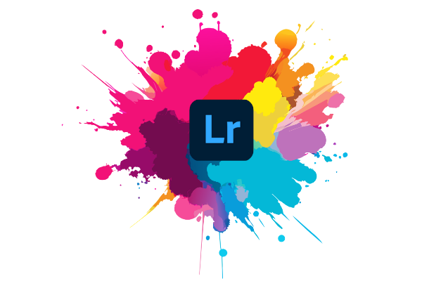 Logo du logiciel Lightroom avec un fond de couleur