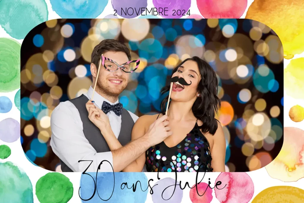 Template pour Phothobooth thème tâches de couleurs