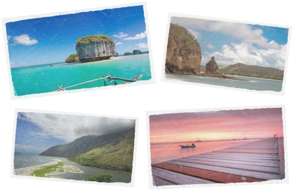 Pêle-mêle de 4 photos de paysage de Nouvelle Calédonie
